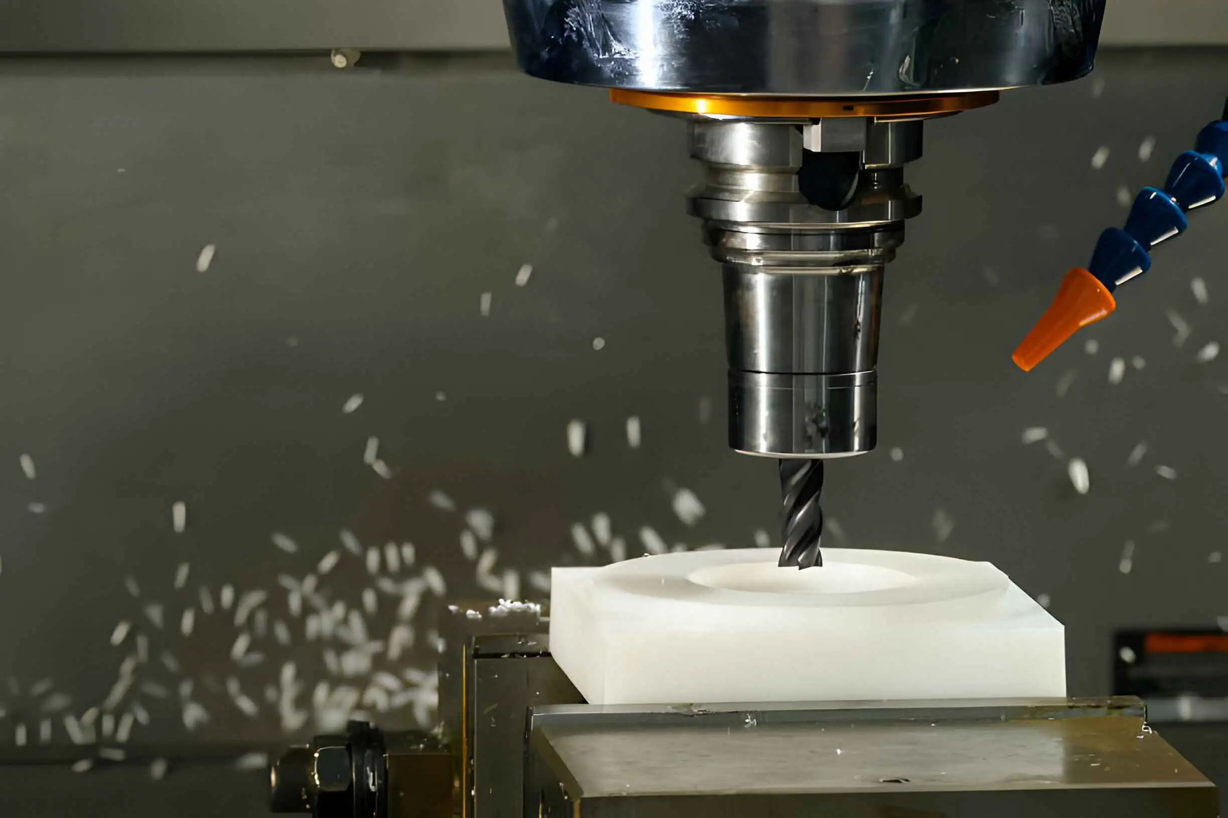 3 axis-CNC machining-plastic-white pom