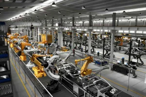 Cars on production line