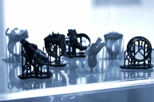 Four Objects photopolymer printed on 3d printer