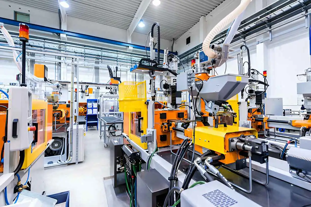 Injection moulding robots in factory tour