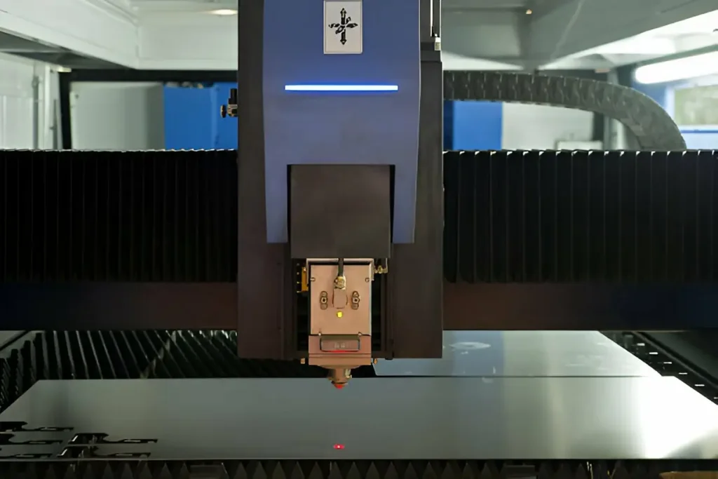 Laser Cutting machine working in factory