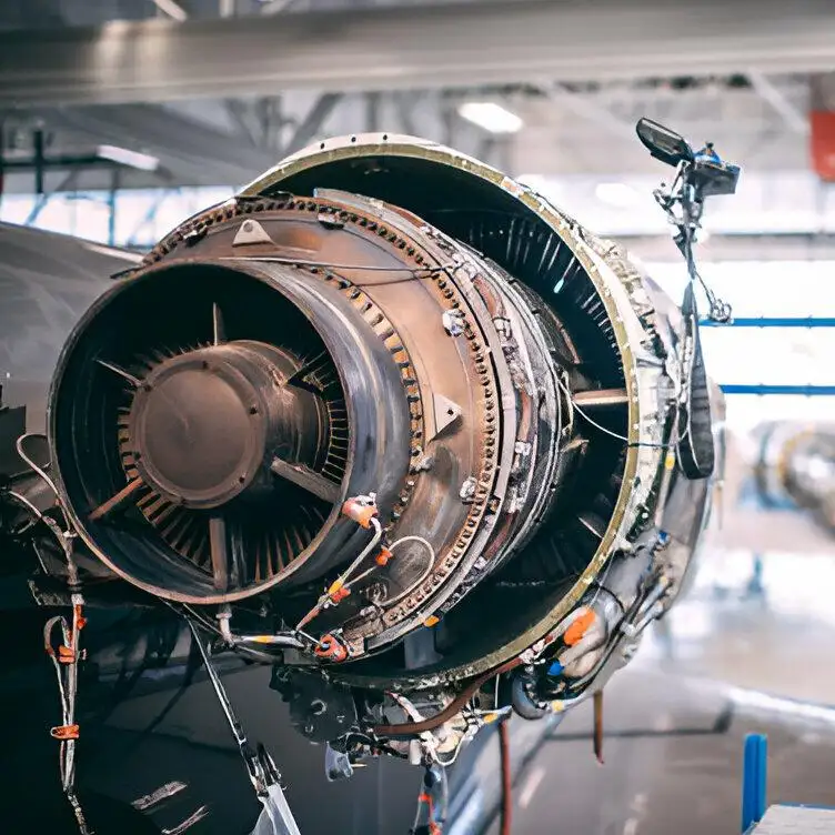 application-aerospace-A opened-up jet engine of a small aircraft