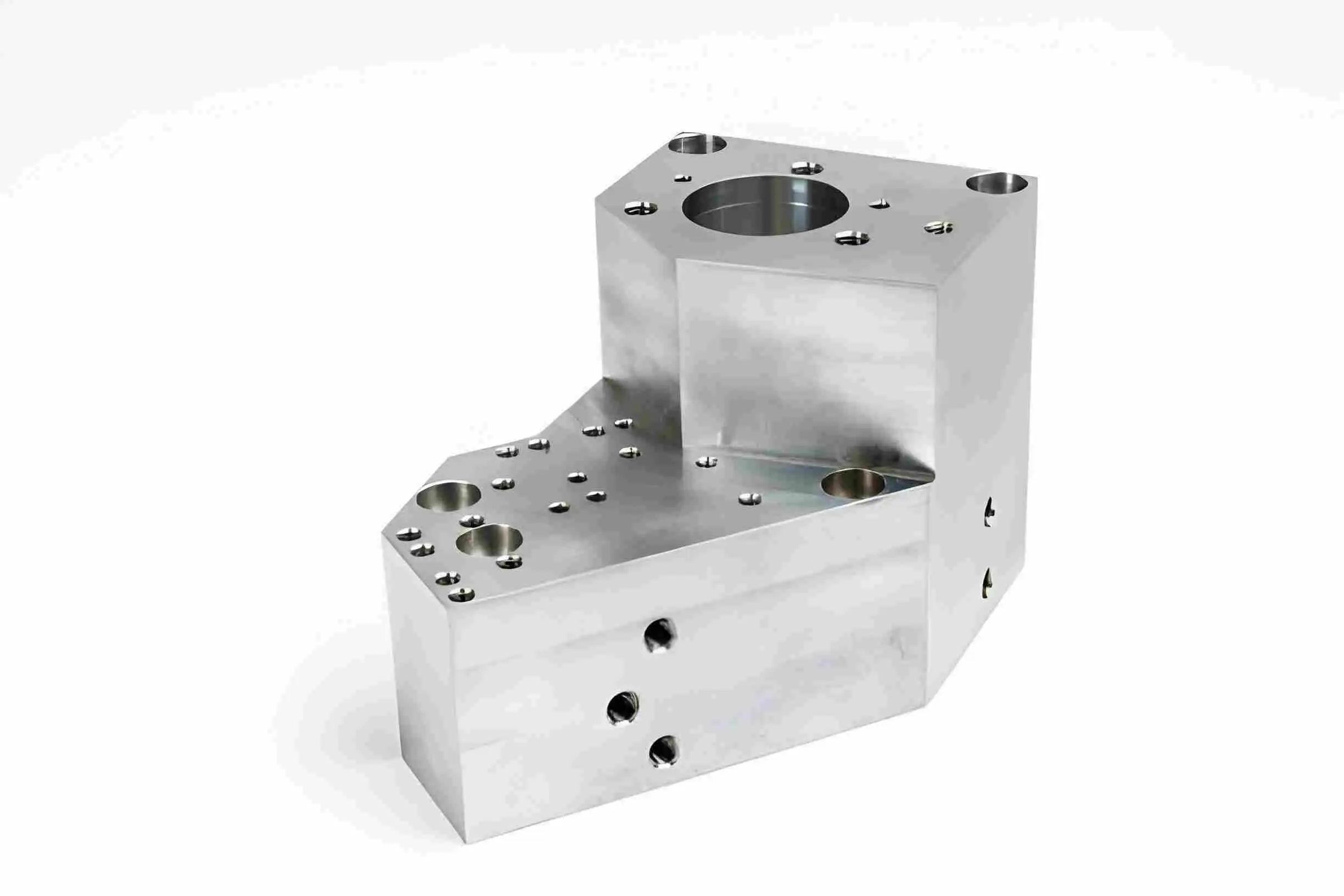 as Milled-machined, drilled tapped metal part