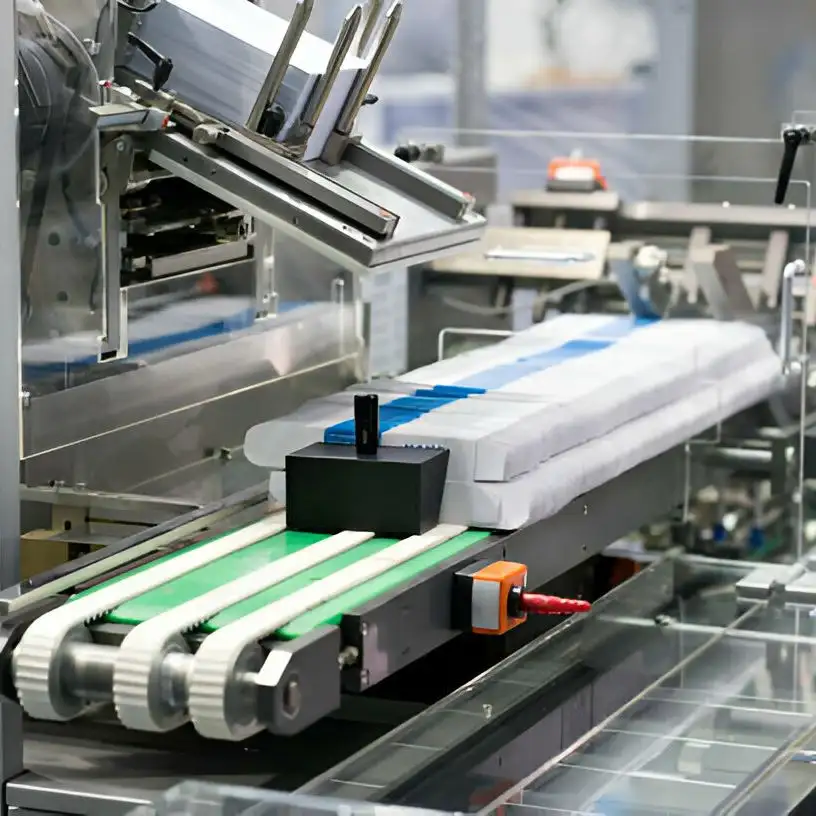 display-Automatic packing machine with plastic bag and paper box