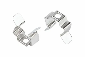 gallery-Pair of white metal clips - bending-plating-steel