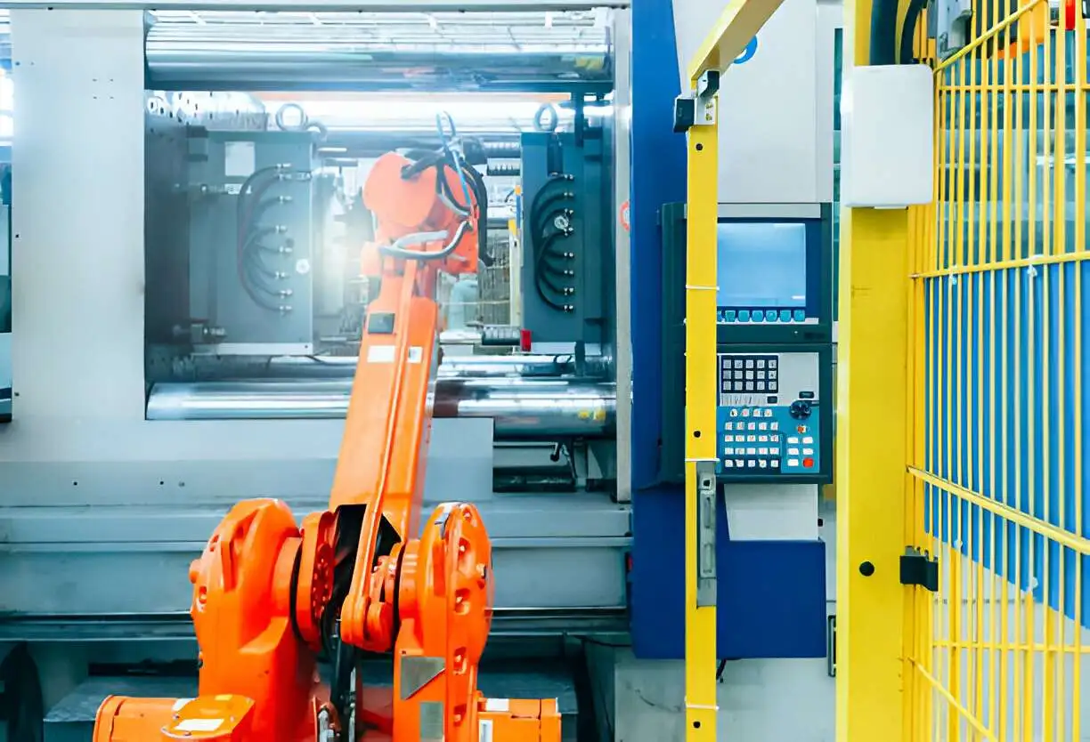 injection-robotic arm machine tool for production line of injection molding