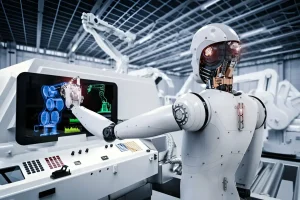 Robot working in factory