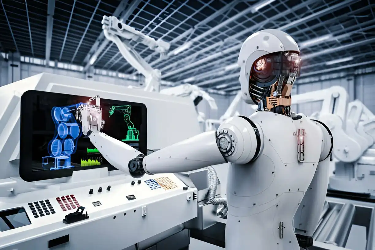 Robot working in factory